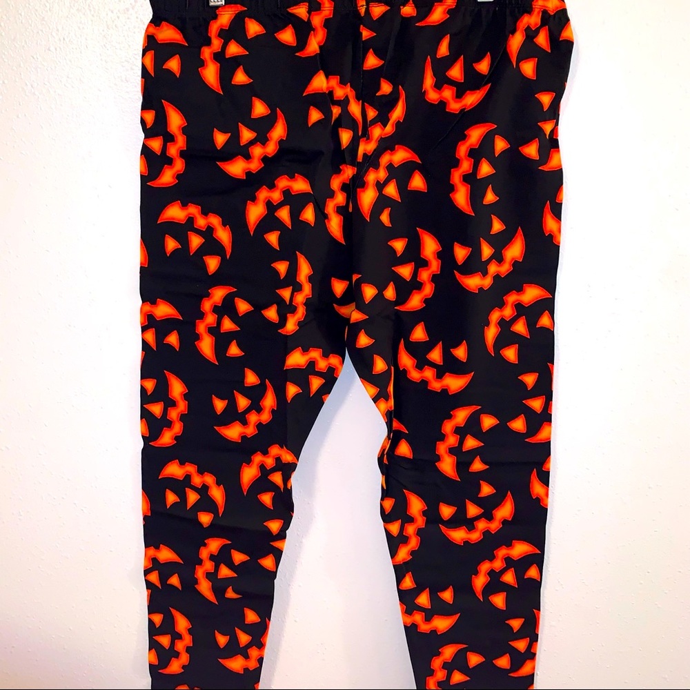 NOBO XXXL 3x 21 Jack O Lantern Eyes Cotton Spandex Blend Leggings - Picture 3 of 9